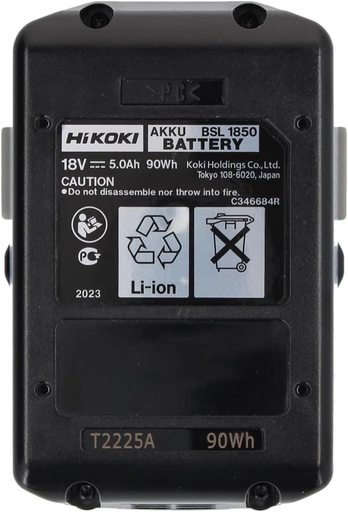 Hikoki 335790 Lithium-Batterie, Schiebeaufsatz, 18 V-5,0 Ah