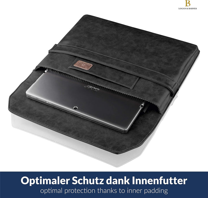 LOGAN & BARNES Laptop Hülle Herren - Elegante Laptop Tasche mit angenehmer Innenpolsterung - schlank