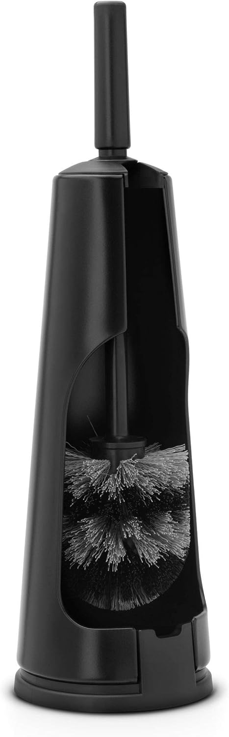 Brabantia 108587 WC-Garnitur und Bürste, Plastik, matt schwarz, 30 x 20 x 10 cm Matt Black Toiletten
