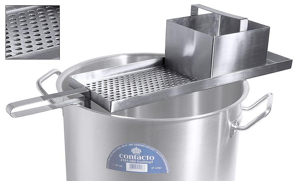 Contacto Gastronomie Knöpflehobel für kurze Knöpfle mit Topfhalterung Edelstahl 18/10 für Töpfe von
