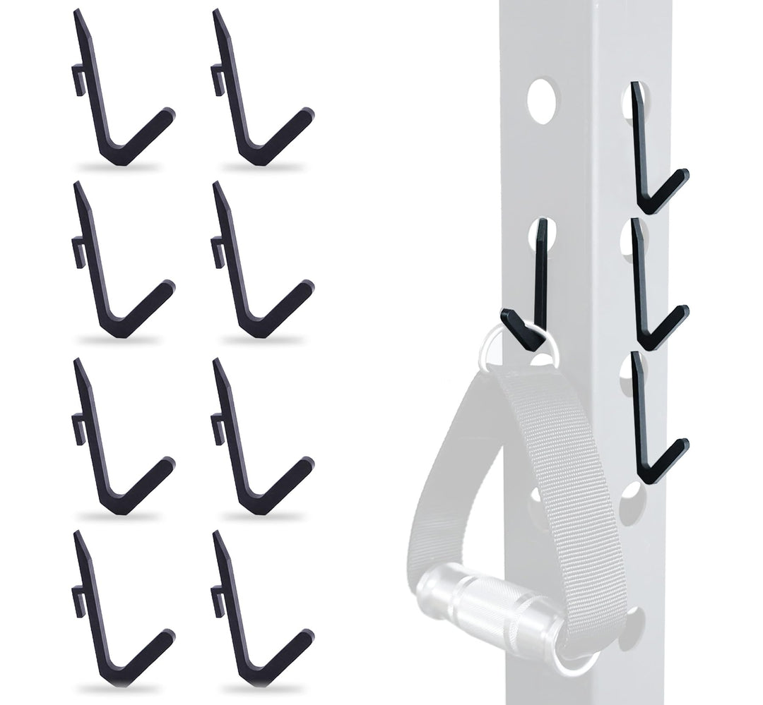J Bryant Squat Rack Haken für 5/8" & 1" Löcher, Pulverbeschichtete Stahl-Halterung mit Distanzstück,