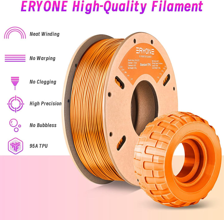 ERYONE TPU Filament 1.75mm, 3D Drucker Filament,Flexible TPU Filament, TPU 95A, Massgenauigkeit +/-
