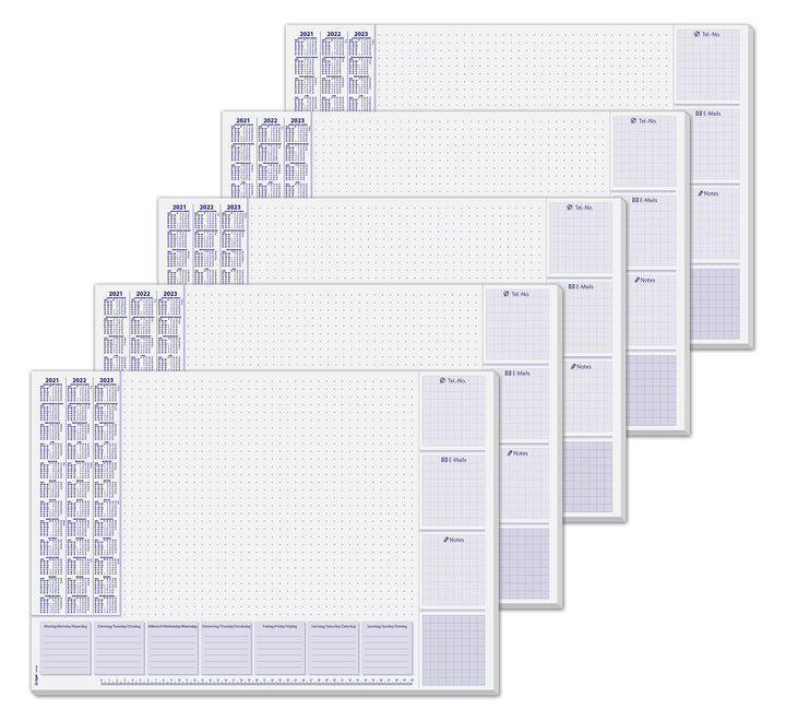 SIGEL HO355/5 Papier-Schreibtischunterlage, ca. DIN A2 - extra gross, mit 3-Jahres-Kalender und Woch