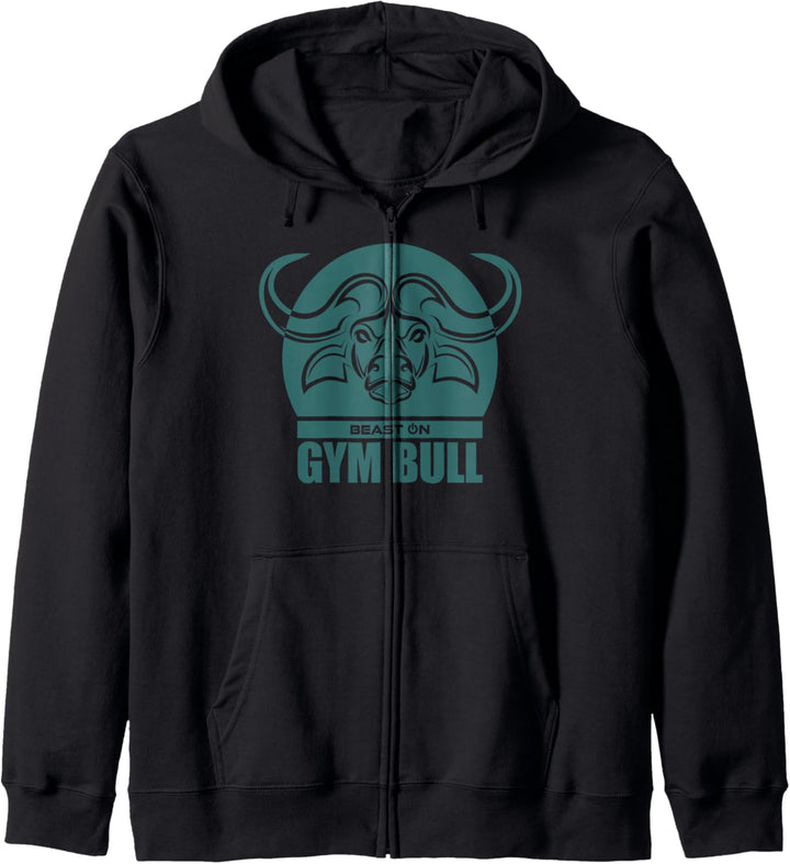 Gym Bull Büffel Kopf Beast Grün Gym Fitness Training Workout Kapuzenjacke