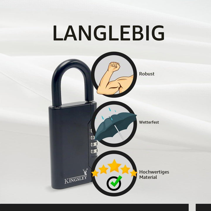 Kingsley Guard-a-Key Schlüsselsafe, Schwarz, Schwarz