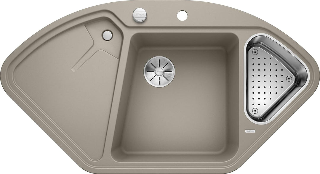 BLANCO DELTA II | SILGRANIT tartufo | Einbauart: Einbau von Oben | Hauptbecken links | mit Ablauffer