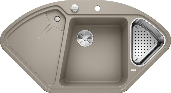 BLANCO DELTA II | SILGRANIT tartufo | Einbauart: Einbau von Oben | Hauptbecken links | mit Ablauffer