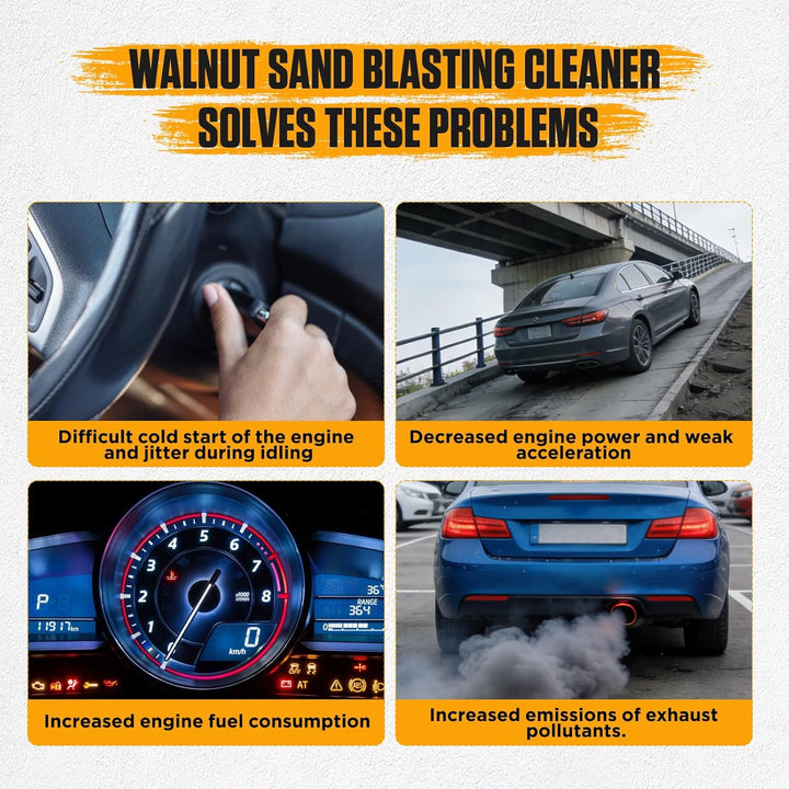 Walnuss Strahlgerät,Walnusssand-De-Carbon-Reiniger Ansaugventilreiniger zur Motordekarbonisierung mi