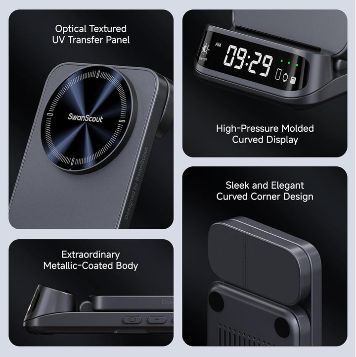 SwanScout 708M Induktive Ladestation, Faltbares 3 IN 1 Magnetisches Ladegerät für Apple Watch und iP