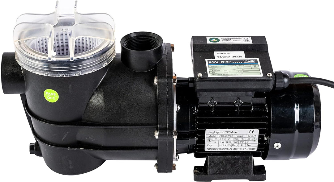 HST Sicherheitstechnik Profi Leis Poolpumpe 8 m3, 7980 Liter/Std, 250 W I Erweiterbare Filterpumpe m