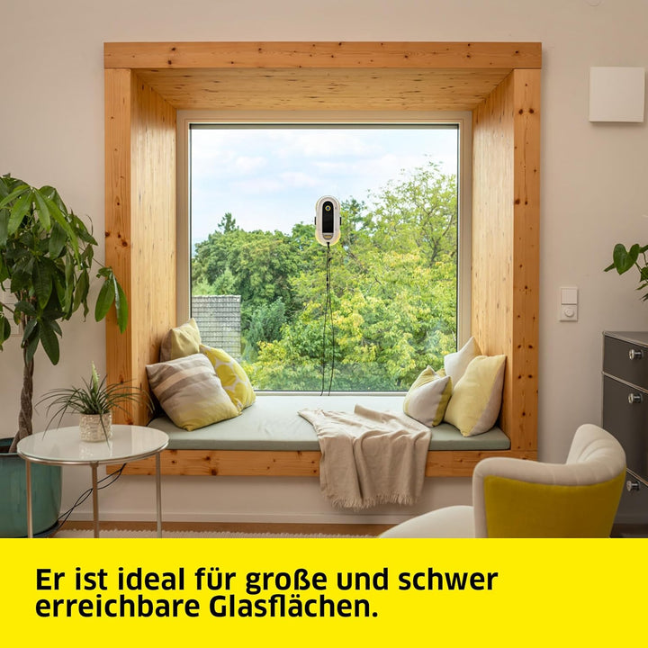 Karcher Fensterputzroboter RCW 2 Extra+, automatische Fensterreinigung, mit Sicherungsseil und Notve