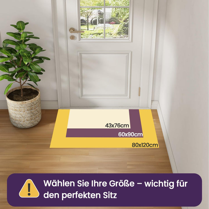 DEXI Fussmatte Innen 43 x 76 cm, rutschfest Schmutzfangmatte mit Gummirücken, absorbierend Fussmatte