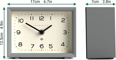 NEWGATE® 'Henry' Kaminuhr - Moderne rechteckige LED-Uhr in Grau, ideal für Schreibtische, Tische, Re