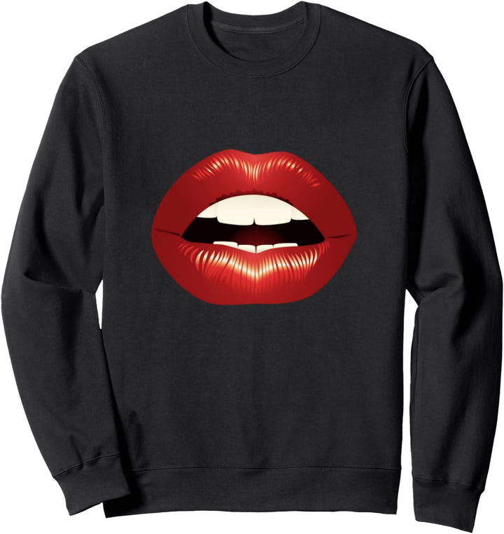Red Lips Lippenstift Kuss Sweatshirt