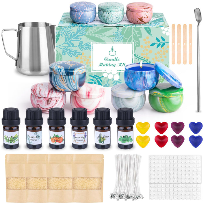 Trulloyoo Kerzenherstellung Kit, Wachsschmelzkerzenherstellung Kits für Erwachsene Anfänger, Kerzen