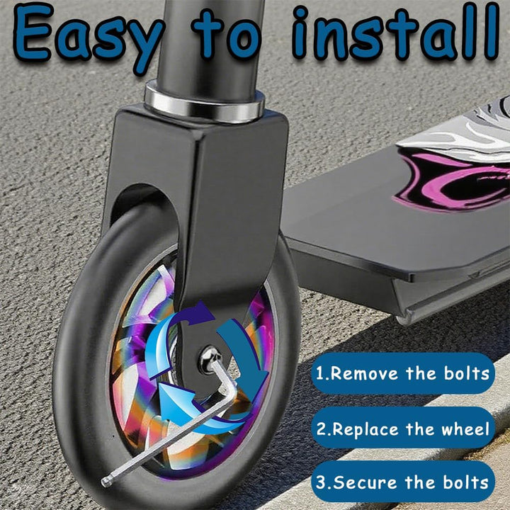Stunt Scooter Rollen, 2 PCS Ersatzräder für Scooter, 100mm Roller Reifen mit ABEC, Aluminium Roller