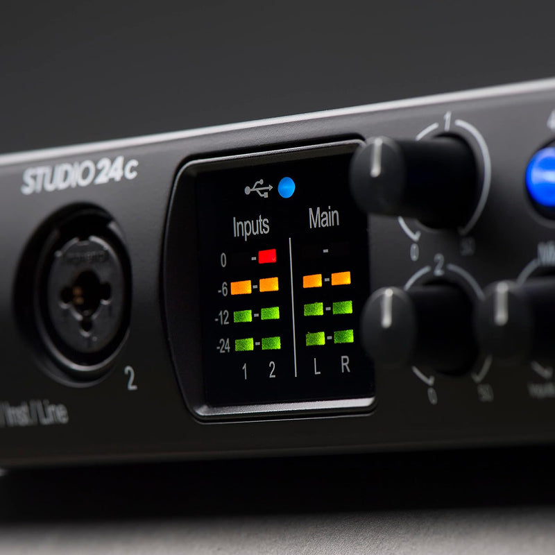 PreSonus Studio 24c, 2 Eingänge/2 Ausgänge, 192 kHz, USB-C Audio Interface mit software bundle inklu