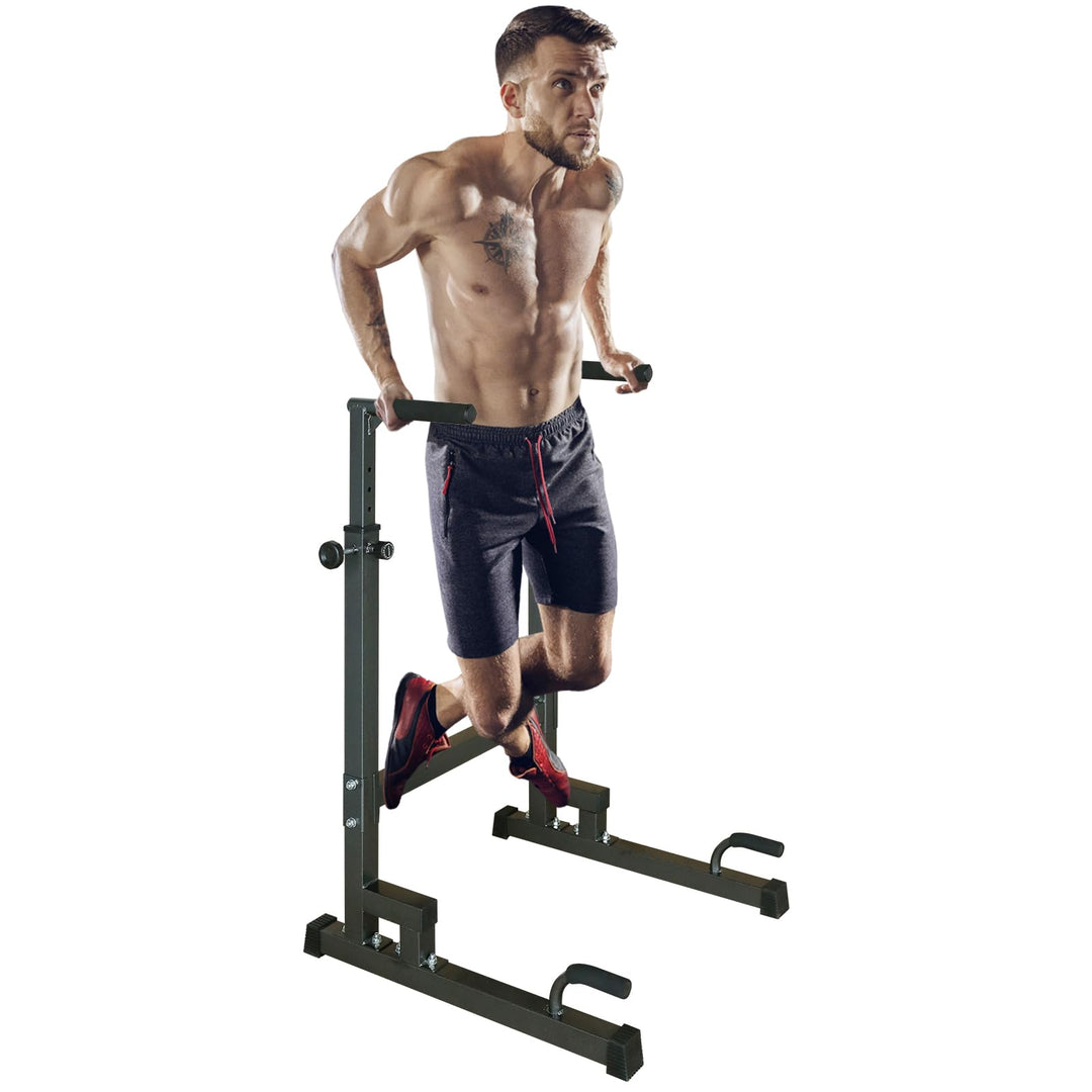 Dip Station Multifunktions-Dip Ständer, Freistehend Fitnessgerät für Calisthenics und Krafttraining,