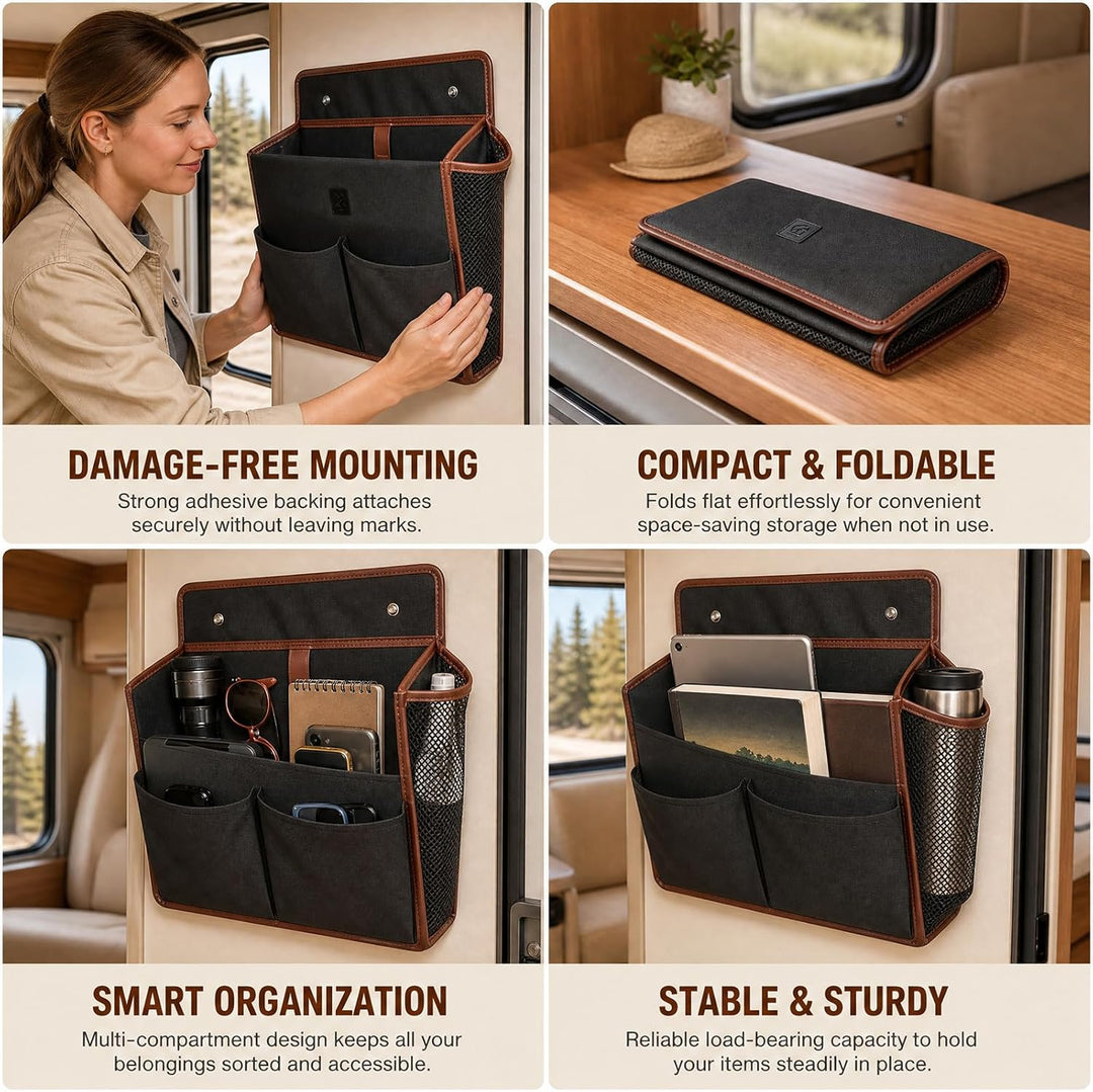 Wohnmobil Camping Organizer, Faltbarer Schuhorganizer, 33x29x8cm Schwarz*2, Schwarz*2