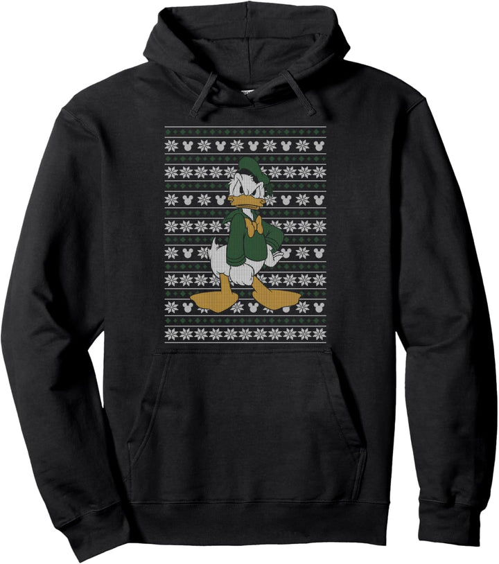 Disney Mickey And Friends Christmas Donald Sweater Style Pullover Hoodie