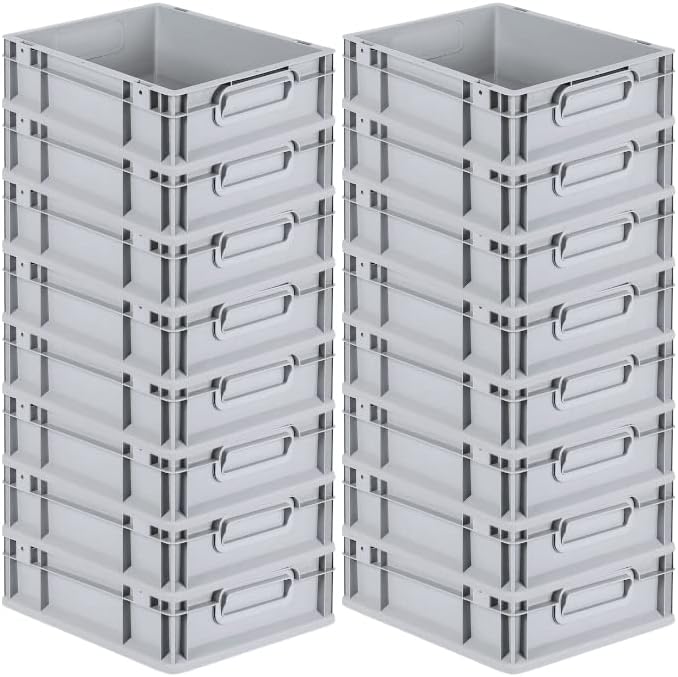 PROREGAL SuperSparSet 16x Eurobox NextGen Grip | HxBxT 12x30x40cm | 11 Liter | Griffe geschlossen |