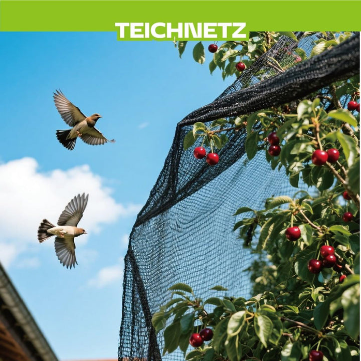 Teichnetz Feinmaschig 7.62x7.62m（58m²） Vogelschutznetz - Schwarz Teichnetz mit 12 Bodenankern | Witt