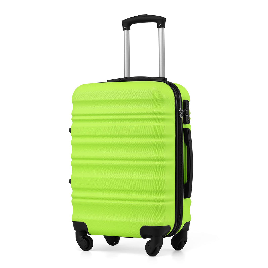 COOLIFE Hartschalen-Koffer Trolley Rollkoffer Reisekoffer mit TSA-Schloss und 4 Rollen (Grün, Handge