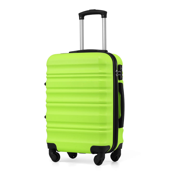 COOLIFE Hartschalen-Koffer Trolley Rollkoffer Reisekoffer mit TSA-Schloss und 4 Rollen (Grün, Handge