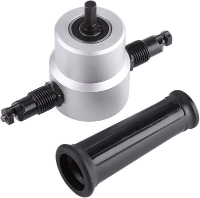 Doppelkopf-Blechschneider, Elektrische Bohrmaschine, Aufsatz, Knabber-Schneidwerkzeug-Set, Geschnitt
