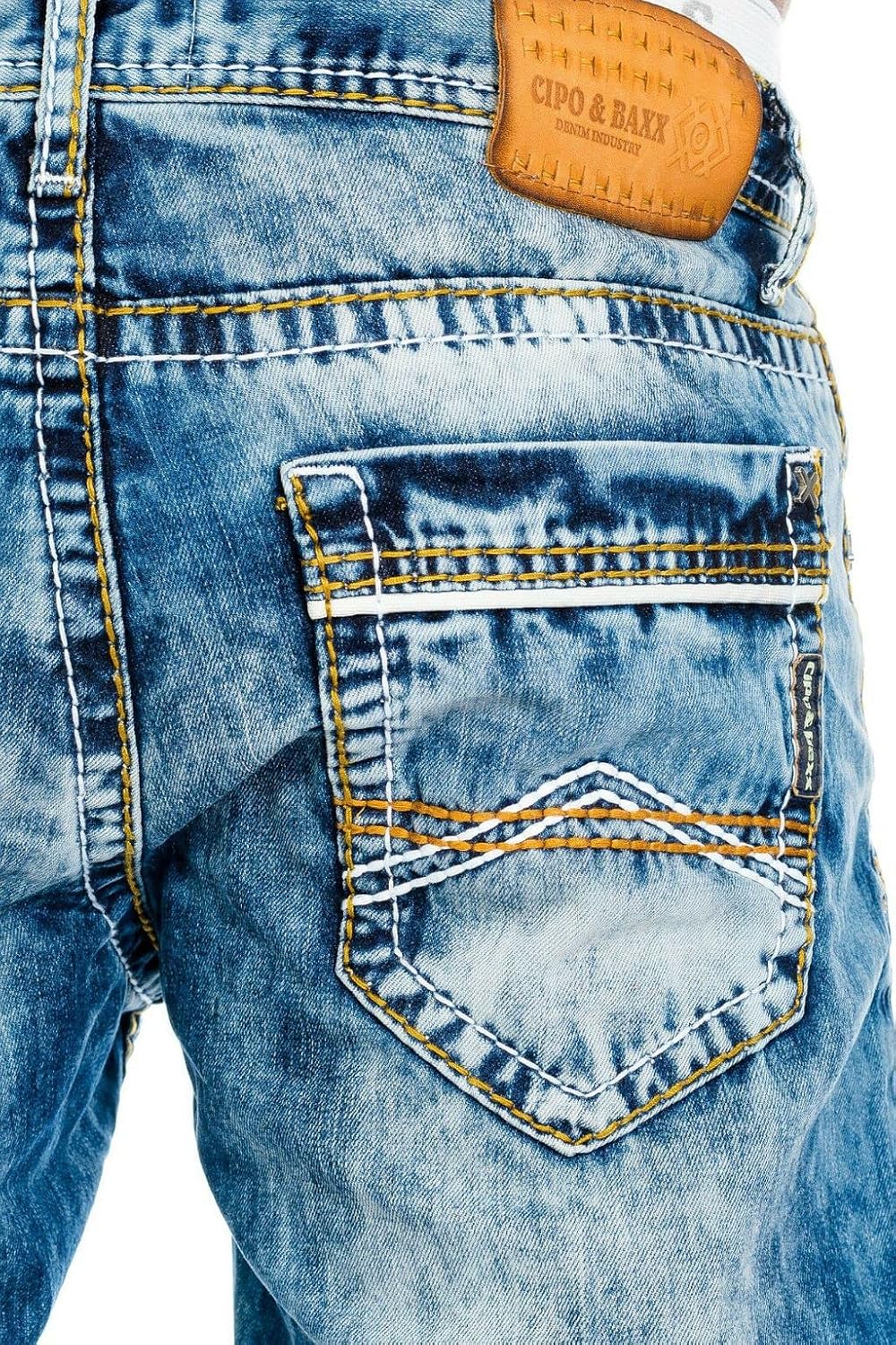 Cipo &amp; Baxx Herren Jeans Hose mit Nähten 33W / 30L