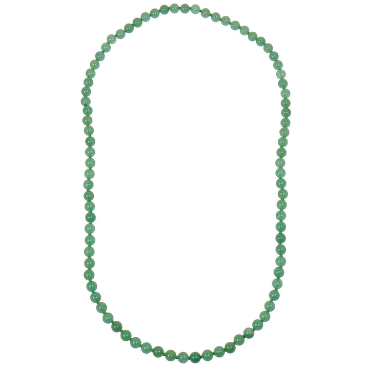 Damen Edelstein-Kette 80cm – 8mm Naturstein-Perlenkette handgeknotet | Ohne Verschluss | Spirituelle