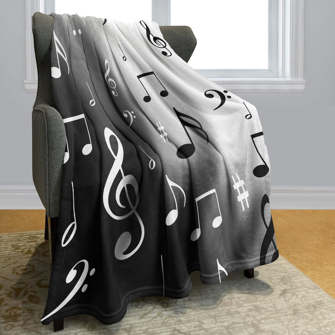 YISUMEI Decke 75x100 cm Kuscheldecken Sanft Flanell Weich Fleecedecke Bettüberwurf Grafiken Musik No