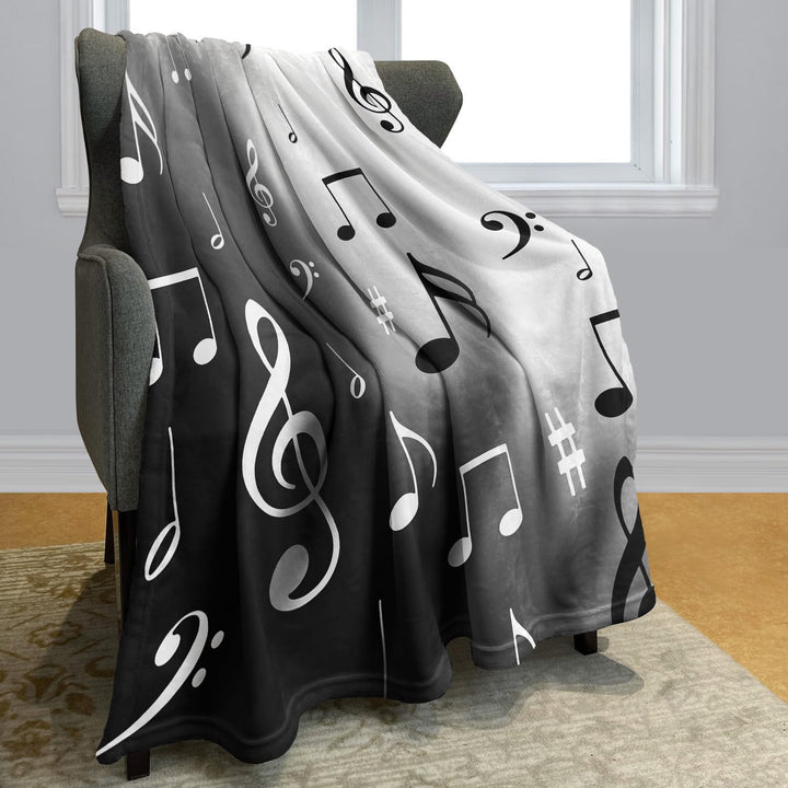 YISUMEI Decke 75x100 cm Kuscheldecken Sanft Flanell Weich Fleecedecke Bettüberwurf Grafiken Musik No