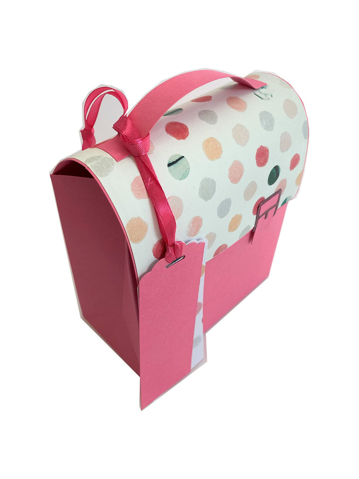 Handgefertigter Schulranzen aus Karton, Geschenkverpackung Einschulung