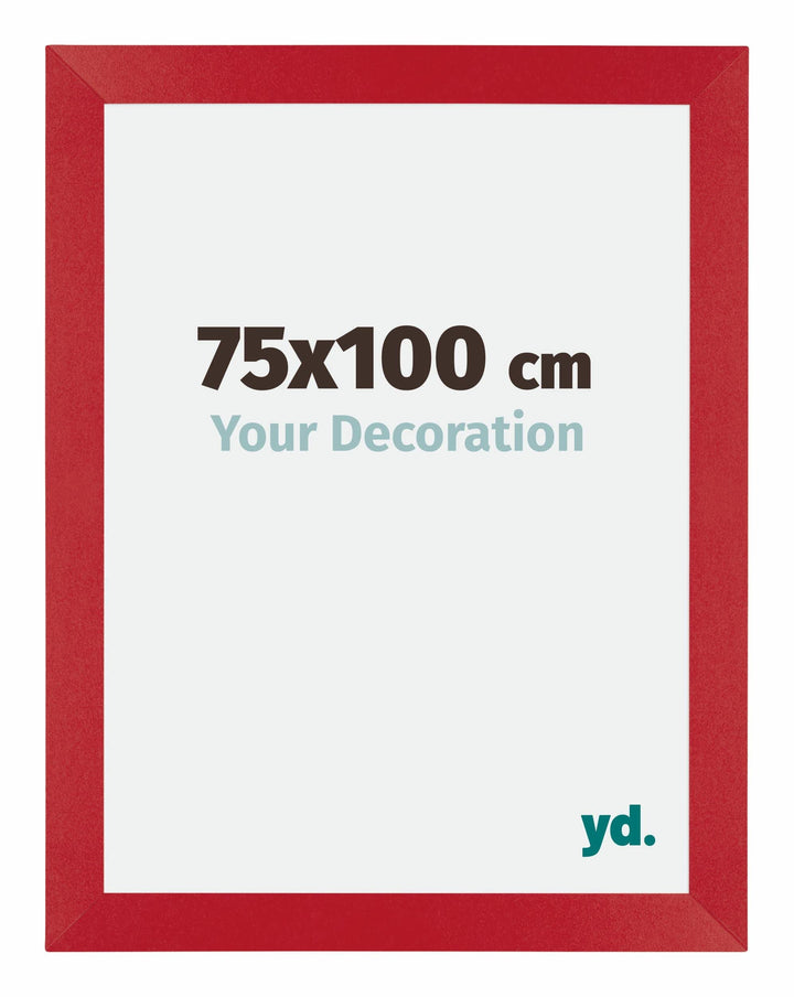 yd. Your Decoration - Bilderrahmen 75x100 cm - Rot - Bilderrahmen aus MDF mit Acrylglas - Antireflex