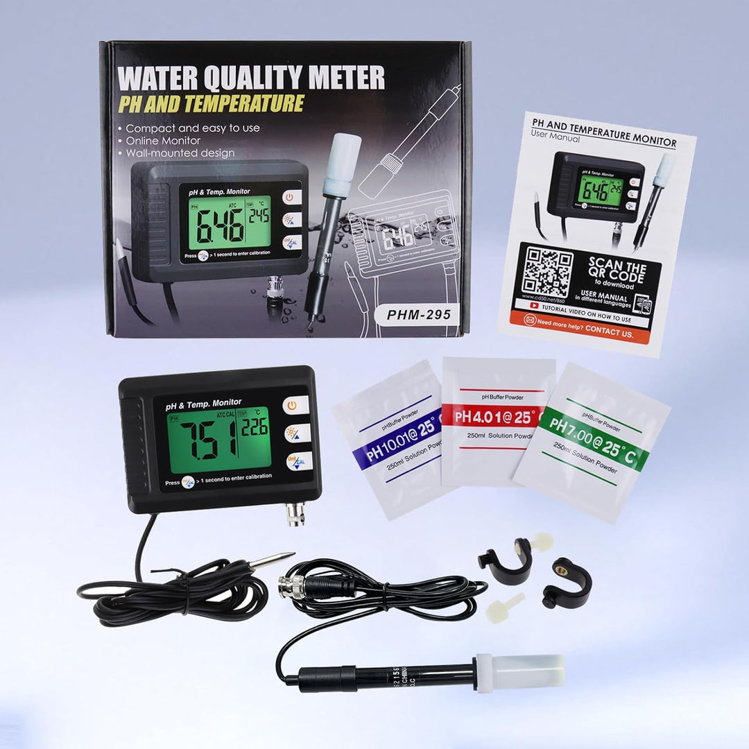 PH Messgerät 2 in 1 Temperatur PH Tester ph Monitor Wasserqualität Tester 0-14 PH, ph Wert Messgerät