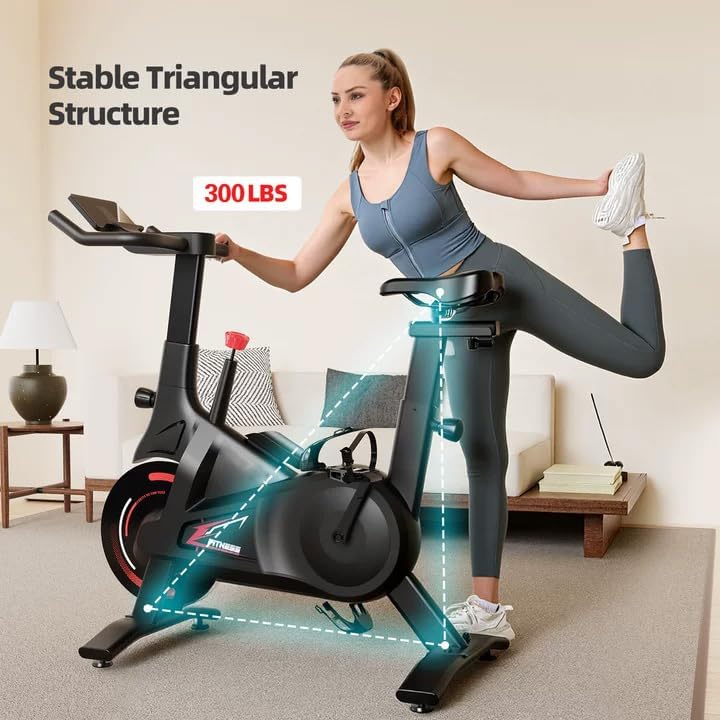 Bluearth Heimtrainer Fahrrad mit Magnetischem Widerstand, Hometrainer Fahrrad mit Smart App, Leise &
