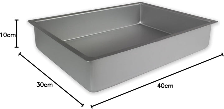 PME Längliche Aluminium-Backform 304 x 406 x 102 mm, 30 x 40 x 10 cm, 30 x 40 x 10 cm
