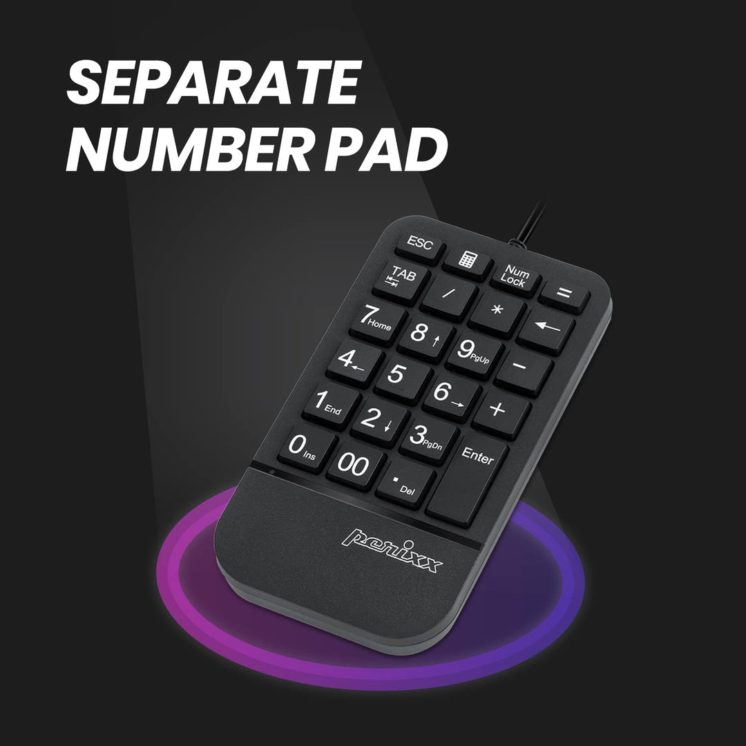 Perixx PERIDUO-606A, 3-in-1 Wireless Compact Ergonomic Keyboard mit vertikaler Maus und numerischem