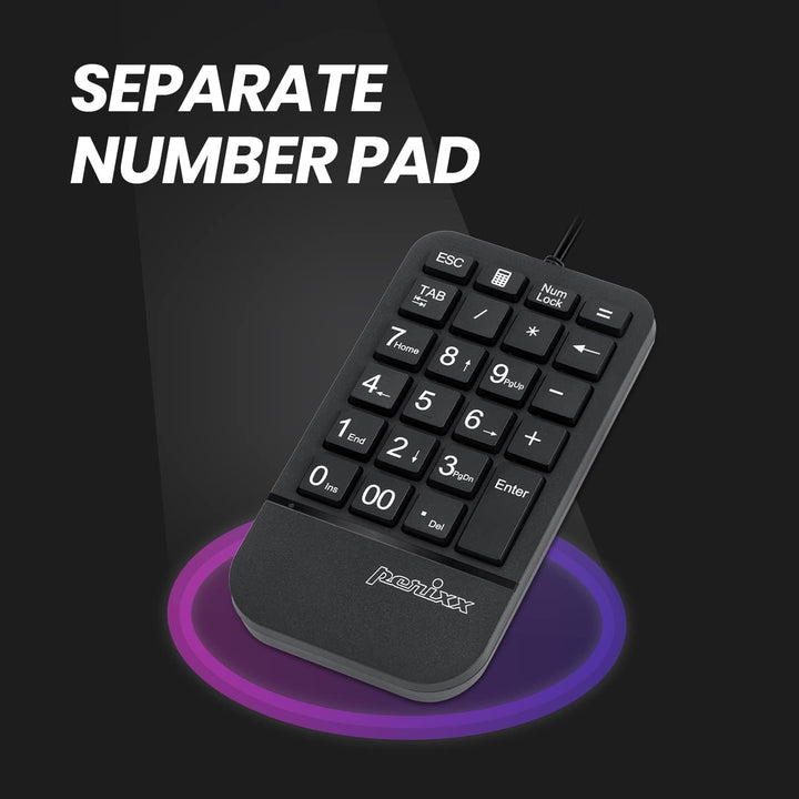 Perixx PERIDUO-606A, 3-in-1 Wireless Compact Ergonomic Keyboard mit vertikaler Maus und numerischem