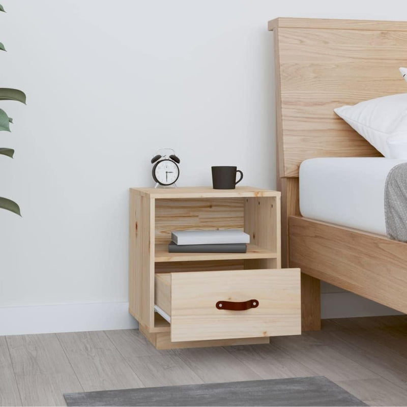 FIRBNUS Bedside Table Nachtkonsole Beistelltisch mit Stauraum Night Stand Nachttisch 40x34x45 cm Mas