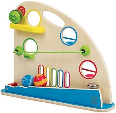 Hape Kugel-Rennbahn – Holzspielzeug mit bunten Holzkugeln und Doppelbahn, motorische und visuelle Fö