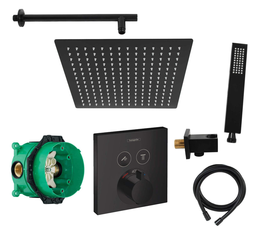 vanvilla Duschsystem mit Unterputz Duscharmatur von Hansgrohe und vanvilla Regendusche mit Armatur,