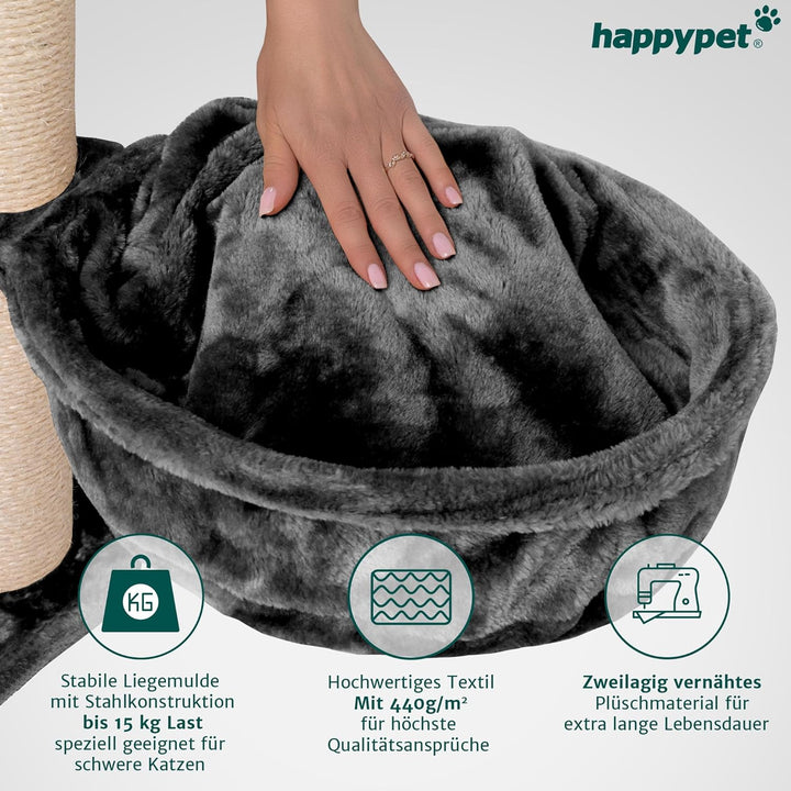HAPPYPET Katzenhängematte für Kratzbaum Ø40 cm – XL Katzenmulde Ersatzteil – Stabile Liegemulde mit