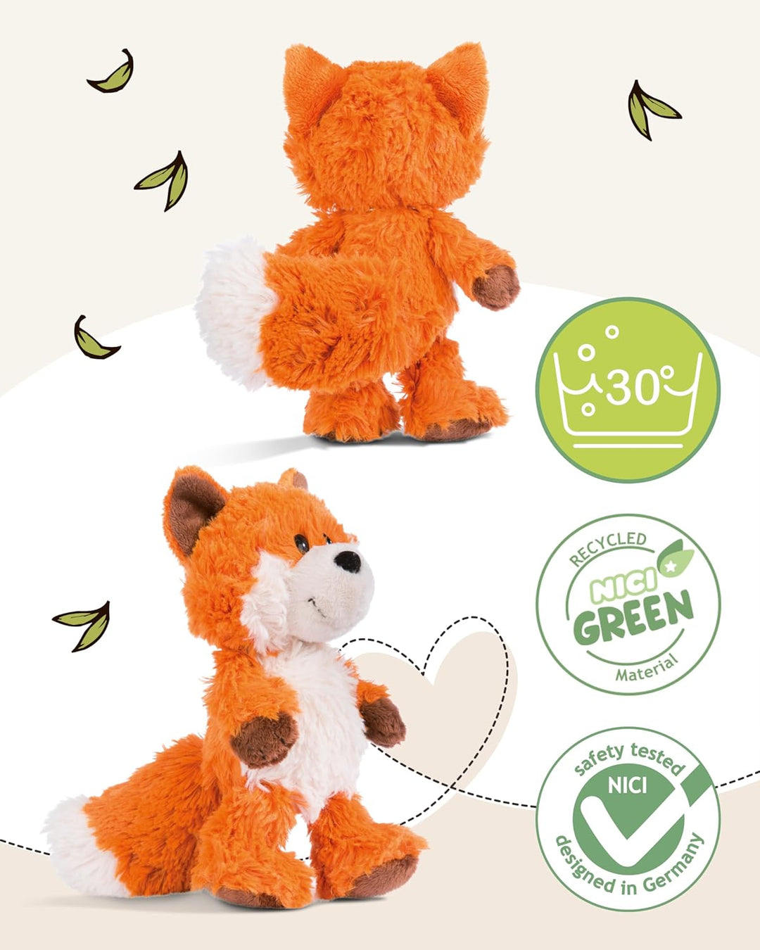 NICI Kuscheltier Fuchs Fridalie 25cm orange - Stofftier aus weichem Plüsch, niedliches Plüschtier zu