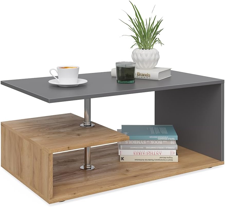 Vicco Couchtisch Guillermo Wohnzimmertisch Beistelltisch Holztisch Kaffeetisch 90 x 50 cm