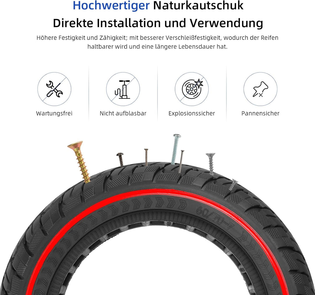 ulip 60/70-7 Solid Scooter Tire Rubber Tire Vorder- und Hinterräder Ersatz für Xiaomi 4 Pro/Xiaomi 4