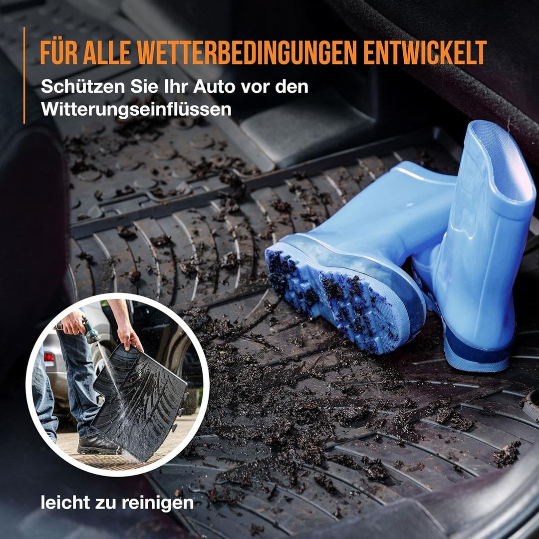 Travall Mats Gummifussmatten Kompatibel Mit Citroen Berlingo Van und Peugeot Partner Van (2008-2018)
