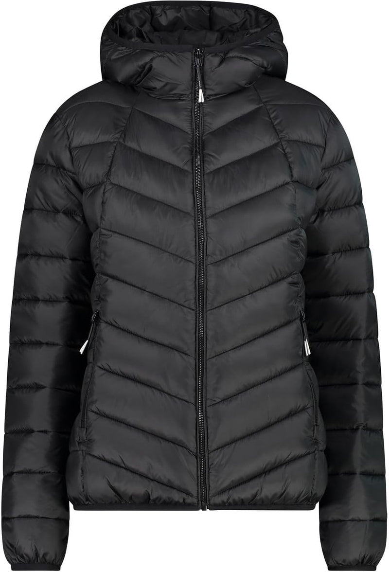 CMP Damen Damenjacke mit Fester Kapuze Gepolsterte Jacke XXS Schwarz, XS