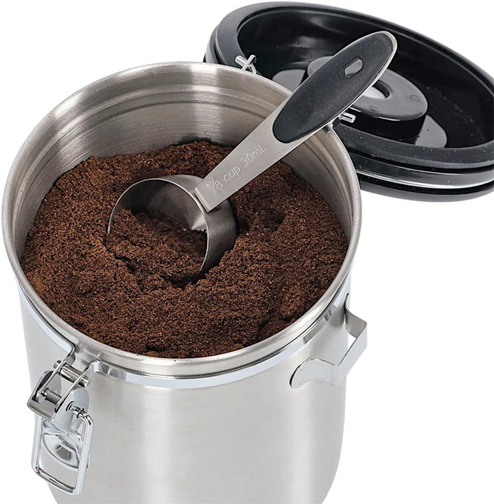 Zeller 27367 Kaffeedose m. Löffel, 1700ml, Edelstahl/Kunststoff mit Datum
